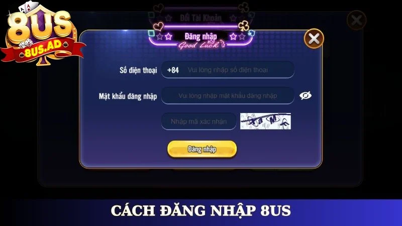 Cách đăng nhập 8Us
